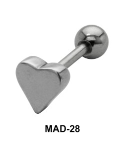 Heart S316L Tongue Piercing MAD-28